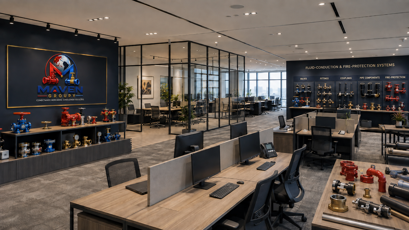 Planta industrial representando fabricantes internacionais